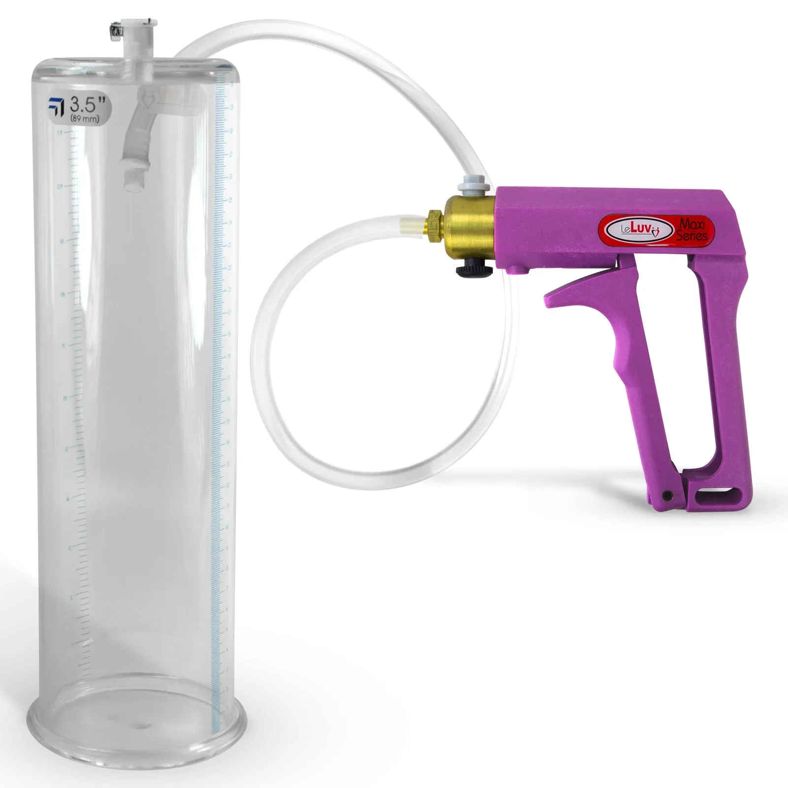 LeLuv MAXI Penis Pump Blue/Purple Handle | 9"/12" Length x Diameter 1.35"-5.00"