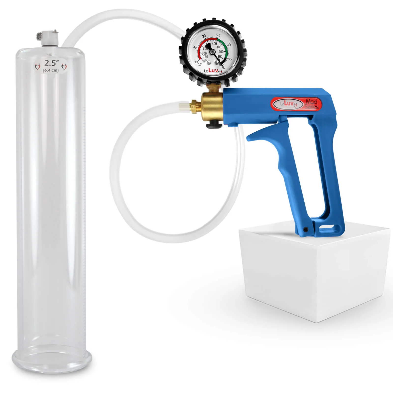 LeLuv MAXI Penis Pump Blue/Purple Handle | 9"/12" Length x Diameter 1.35"-5.00"