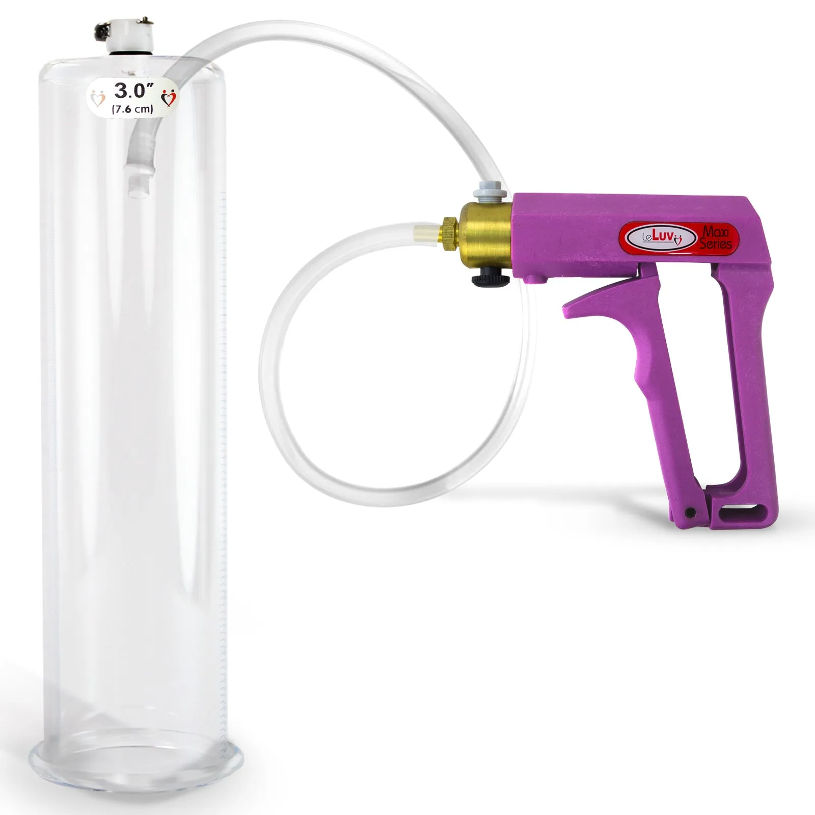 LeLuv MAXI Penis Pump Blue/Purple Handle | 9"/12" Length x Diameter 1.35"-5.00"