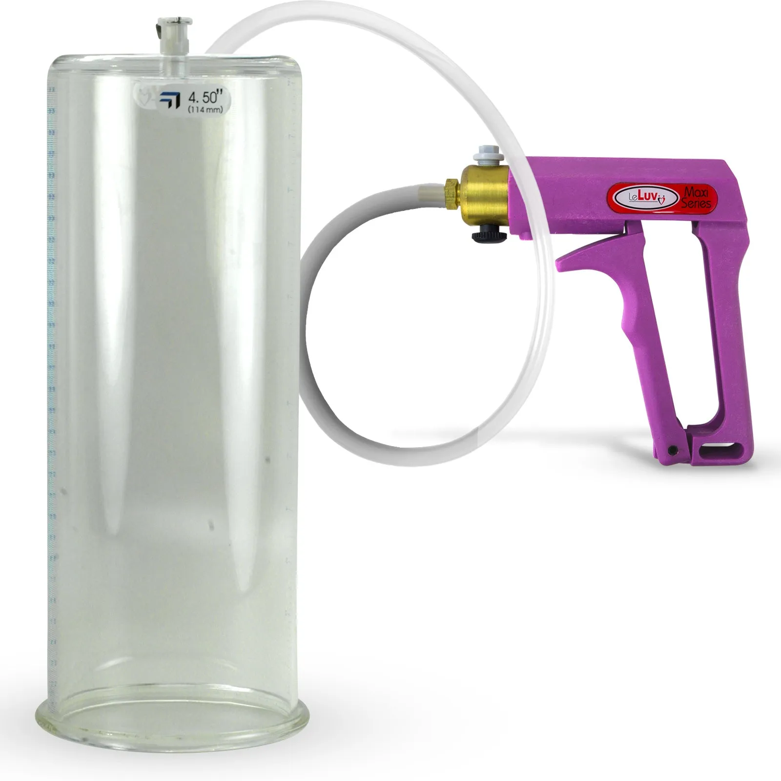 LeLuv MAXI Penis Pump Blue/Purple Handle | 9"/12" Length x Diameter 1.35"-5.00"