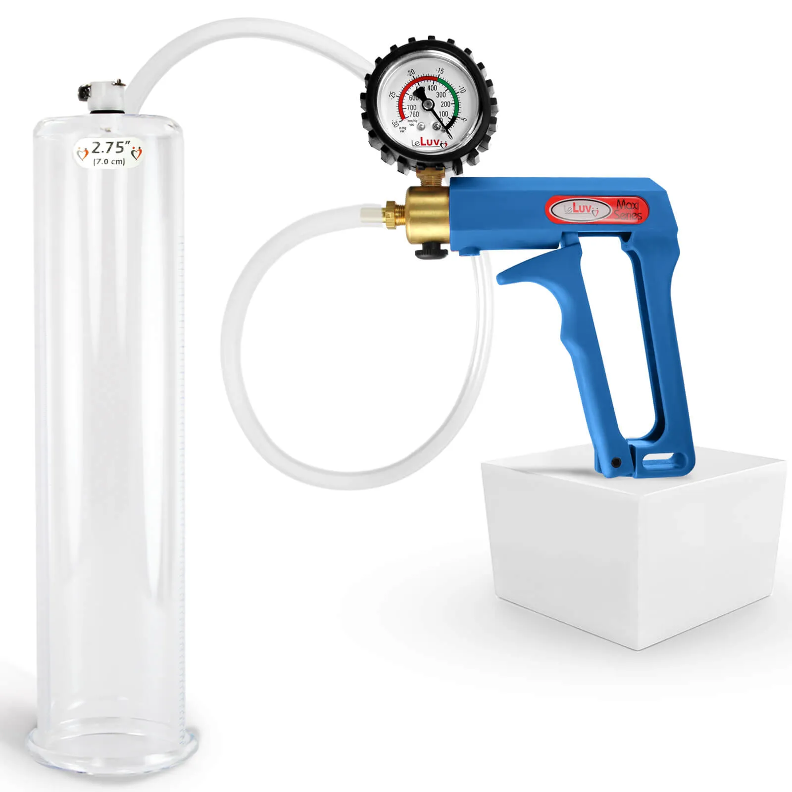 LeLuv MAXI Penis Pump Blue/Purple Handle | 9"/12" Length x Diameter 1.35"-5.00"