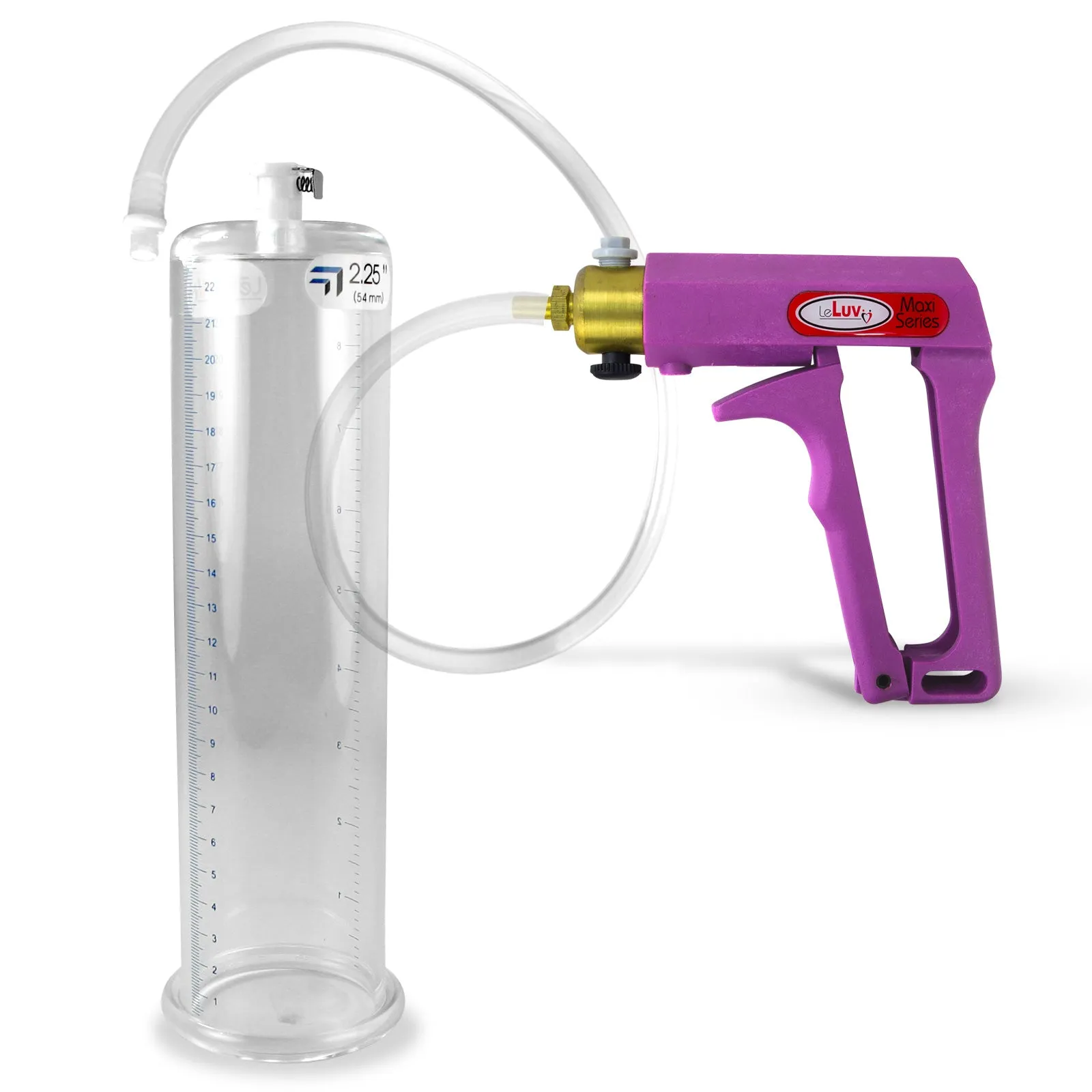 LeLuv MAXI Penis Pump Blue/Purple Handle | 9"/12" Length x Diameter 1.35"-5.00"