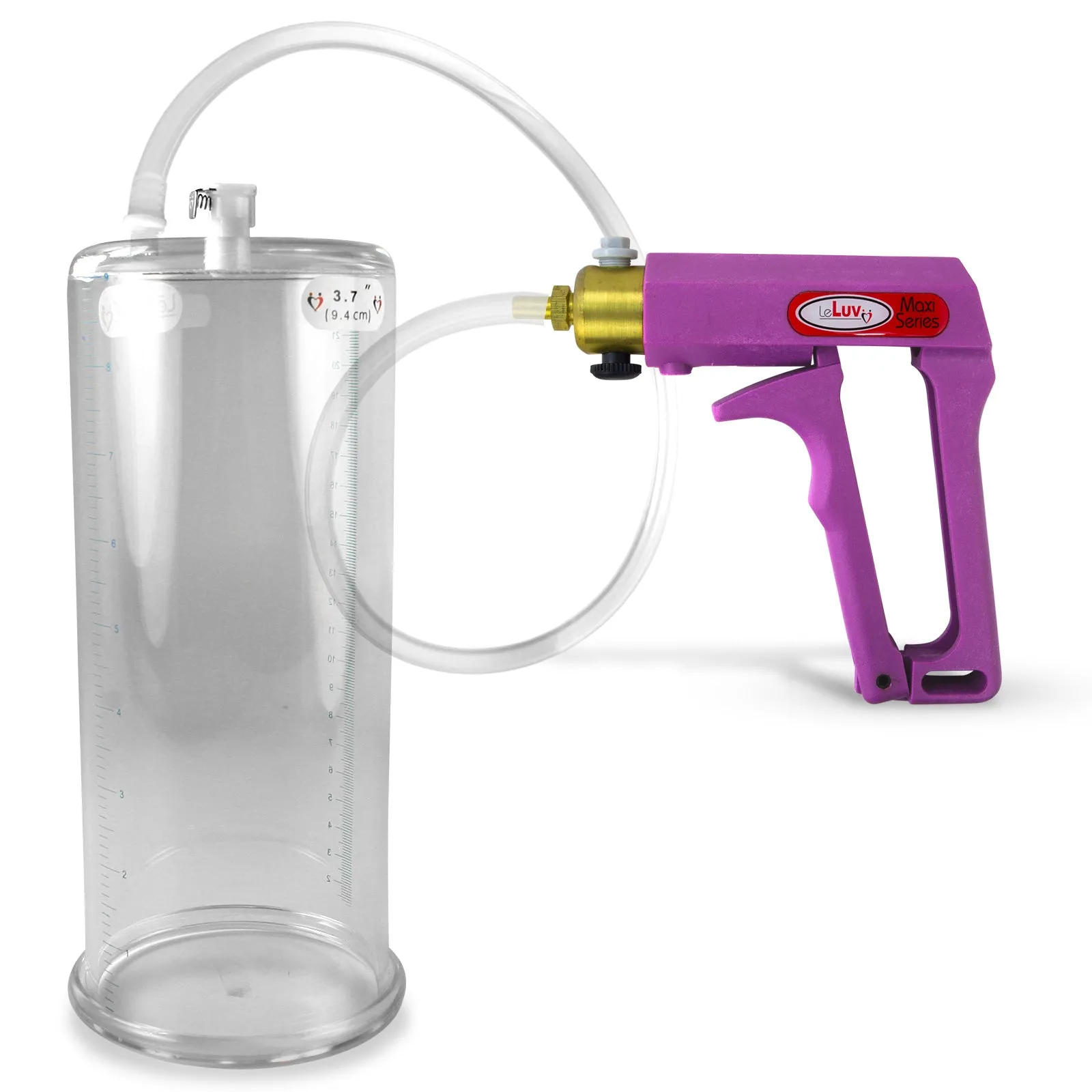 LeLuv MAXI Penis Pump Blue/Purple Handle | 9"/12" Length x Diameter 1.35"-5.00"