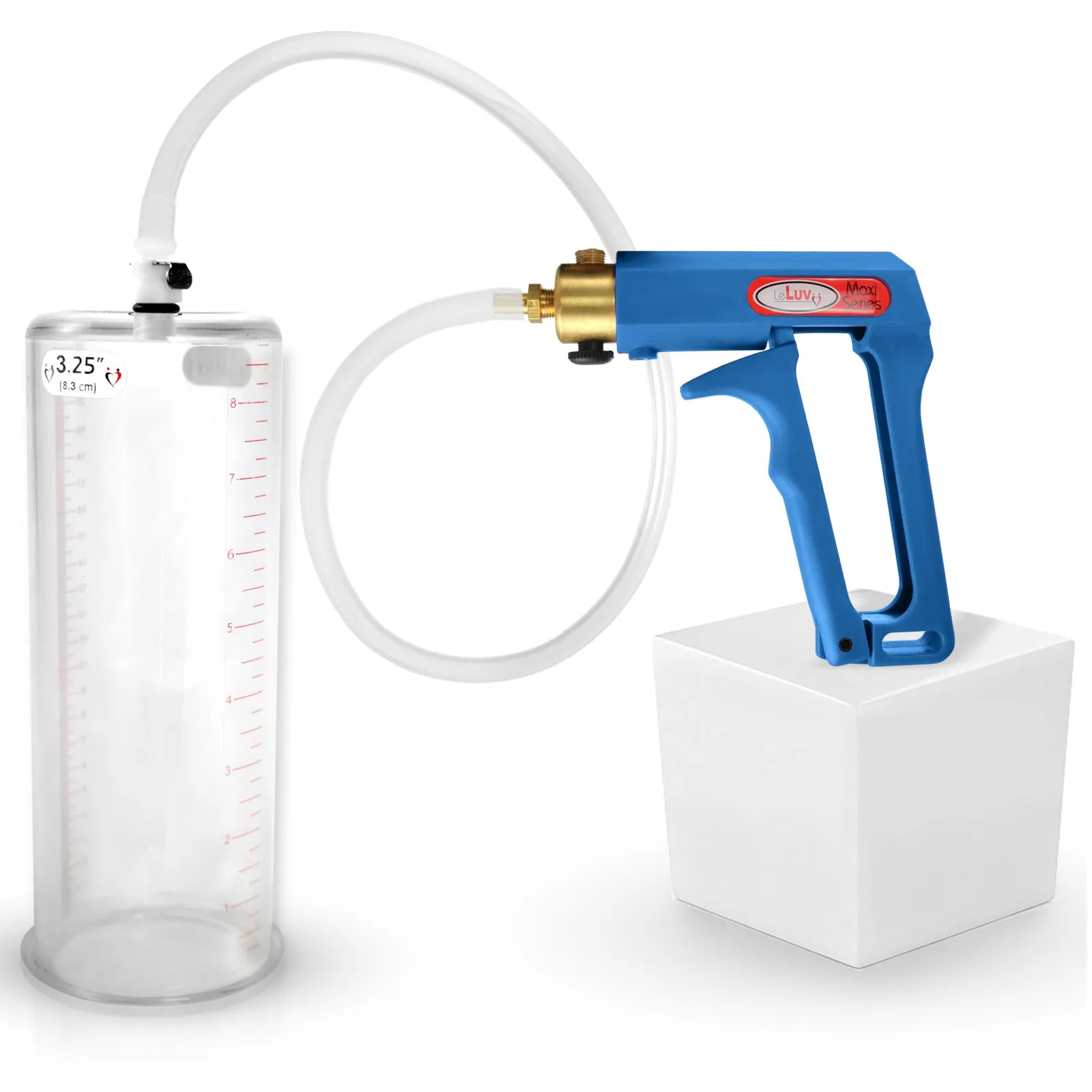 LeLuv MAXI Penis Pump Blue/Purple Handle | 9"/12" Length x Diameter 1.35"-5.00"