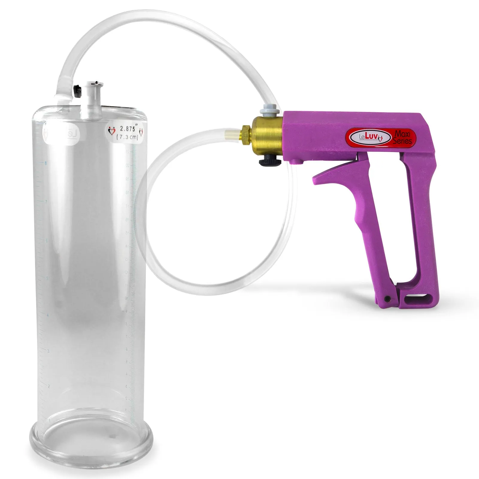 LeLuv MAXI Penis Pump Blue/Purple Handle | 9"/12" Length x Diameter 1.35"-5.00"