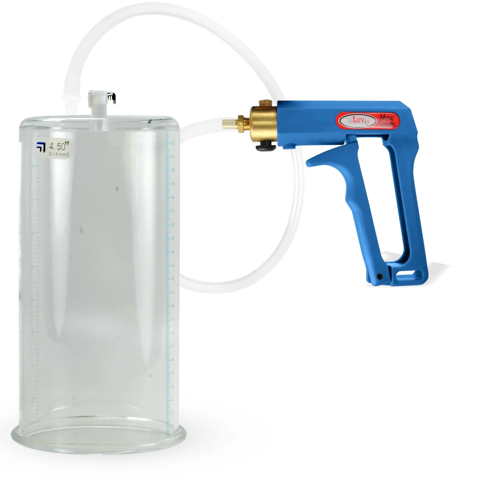 LeLuv MAXI Penis Pump Blue/Purple Handle | 9"/12" Length x Diameter 1.35"-5.00"