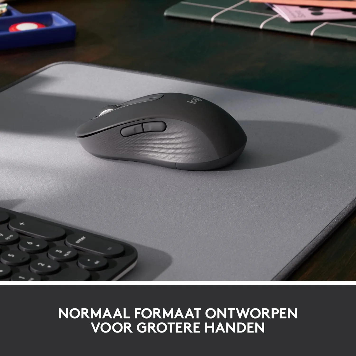 Logitech Signature M650 L Full-Size Wireless Mouse, Silent Clicks, Customizable Side Buttons, Bluetooth - Grey