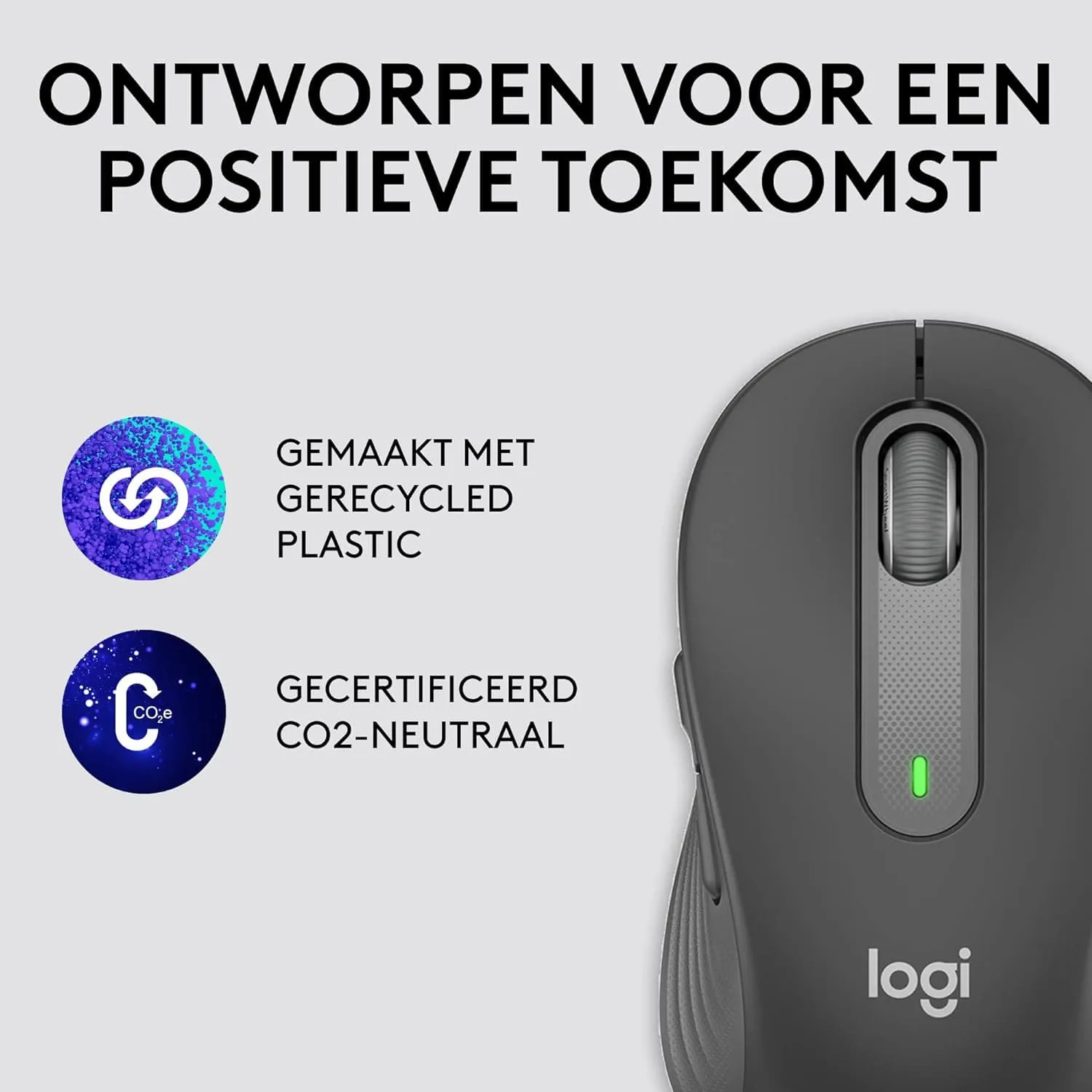 Logitech Signature M650 L Full-Size Wireless Mouse, Silent Clicks, Customizable Side Buttons, Bluetooth - Grey