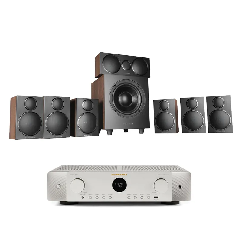 Marantz Cinema 70S Silver Gold AV Receiver With Wharfedale DX3 HCP 7.1 Speaker Package Walnut