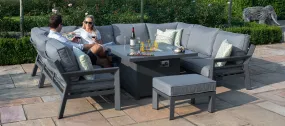 Maze New York U-Shaped Sofa Set with Fire Pit Table