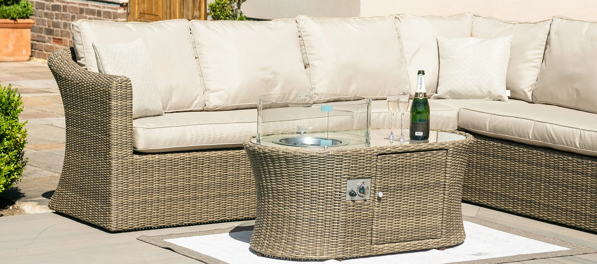 Maze Winchester Oval Fire Pit Coffee Table