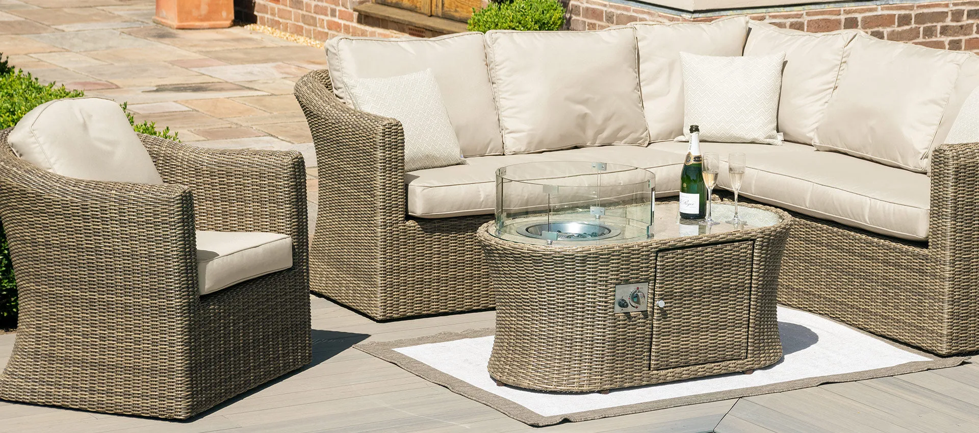 Maze Winchester Oval Fire Pit Coffee Table
