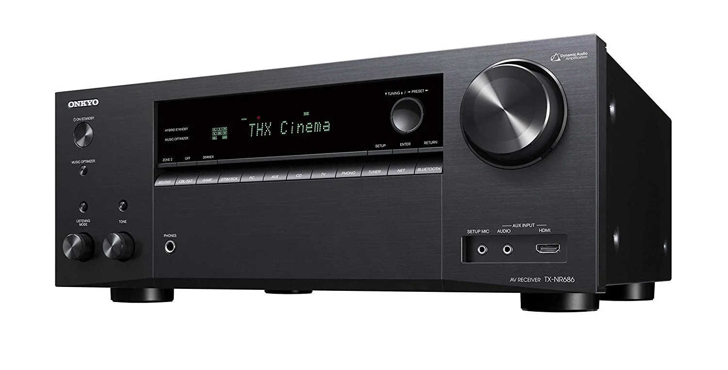 Onkyo TX-NR686 7.2 Channel THX® Certified Select™ A/V Receiver 4K Ultra HD Bluetooth WiFi Atmos 1470W (Certified Refurbished)