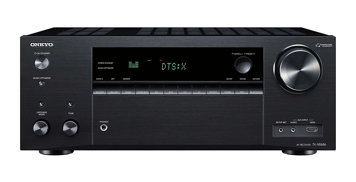 Onkyo TX-NR686 7.2 Channel THX® Certified Select™ A/V Receiver 4K Ultra HD Bluetooth WiFi Atmos 1470W (Certified Refurbished)