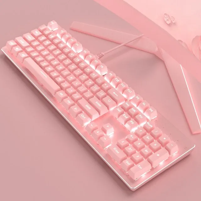 Pink Wireless Gaming Keyboard 104 Keycaps