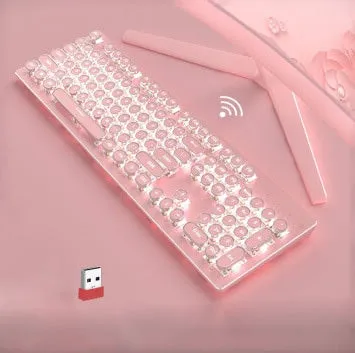Pink Wireless Gaming Keyboard 104 Keycaps