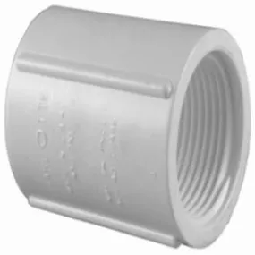 Pipe Fitting, PVC Threaded Coupling, 1-In. FIP