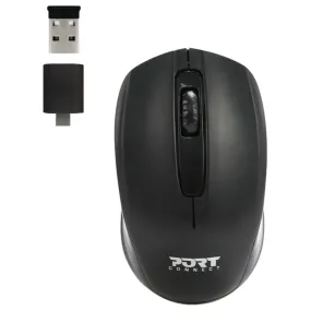 Port Connect Ambidextrous Wireless Mouse - Black | 900508