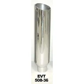 Pypes Clamp-On / Weld-On Exhaust Stack - 5 in OD Inlet - 8 in Round Outlet - 36 in Tall - Single Wall - Rolled Edge - Angled Cut EVT508-36