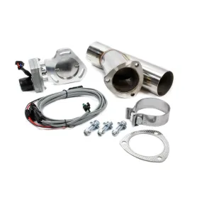 Pypes Performance Exhaust Electric Exhaust Cut-Out Bolt-On 3" Pipe Diameter Hardware/Wire Harness/Y-Pipe Included - Aluminum/Stainless