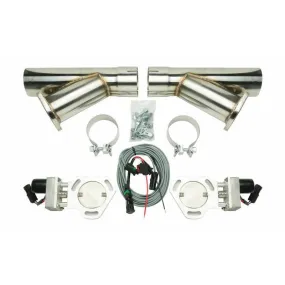 Pypes Performance Exhaust Electric Exhaust Cut-Out Bolt-On 3" Pipe Diameter Y-Pipes/Hardware/Wire Harness Included - Stainless