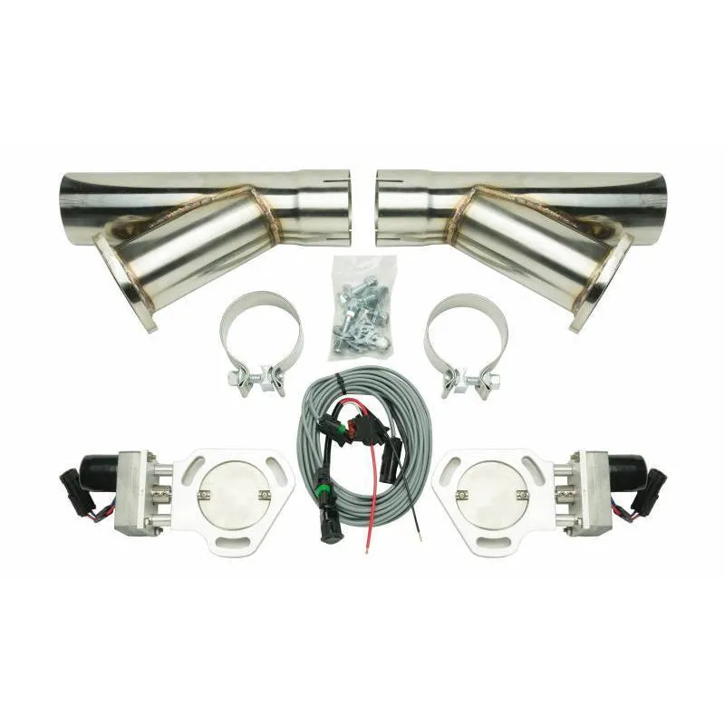 Pypes Performance Exhaust Electric Exhaust Cut-Out Bolt-On 3" Pipe Diameter Y-Pipes/Hardware/Wire Harness Included - Stainless