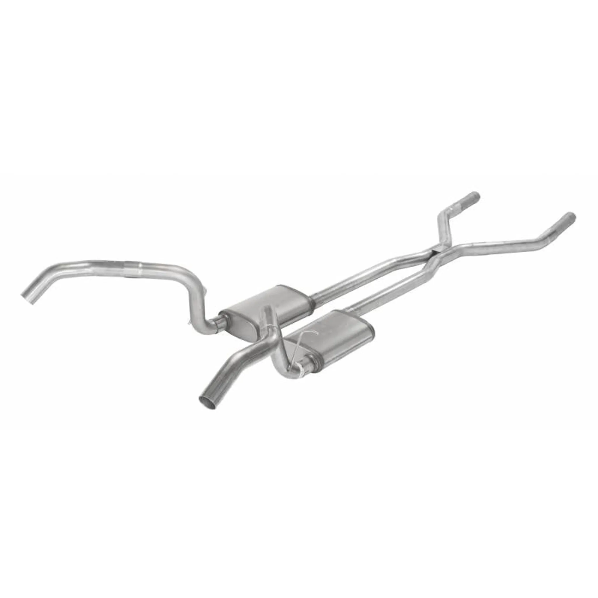 Pypes Performance Exhaust H-Bomb Street Pro Exhaust System - Crossmember Back - 2-1/2" Diameter - Dual Rear Exit - Stainless