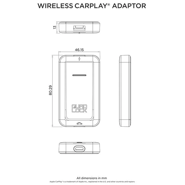 Quad Lock Car - Wireless CarPlay Adapter