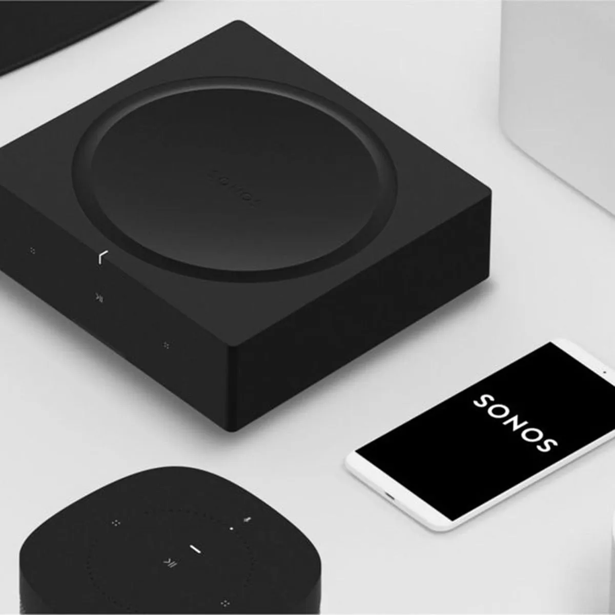 Rockustics OctoRock Powered 8" 2-way Outdoor Rock Speaker - Pair (Grey) AMP Wireless Hi-Fi Player (Black)