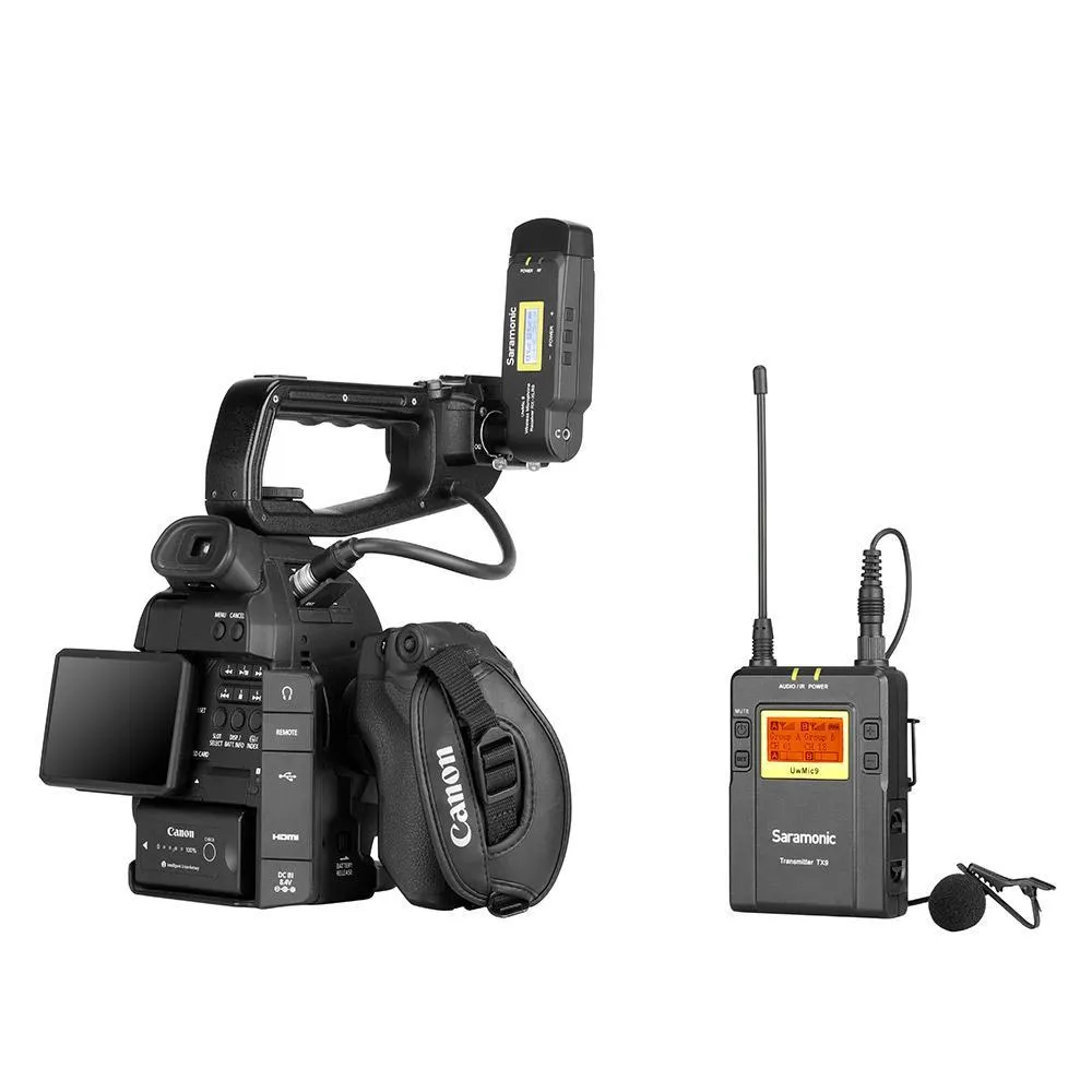 Saramonic UwMic9 TX9 RX-XLR9 UHF Wireless Lavalier Mic System with Dual-Channel XLR Plug-In Receiver for Professional Video, DSLR & Mirrorless Cameras