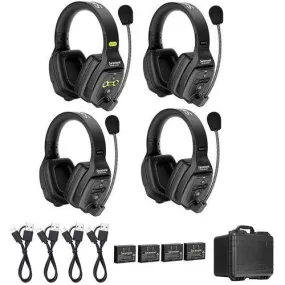 Saramonic WiTalk-WT4D 4-Person Full-Duplex Wireless Dual-Ear Headset Intercom System (1.9 GHz)