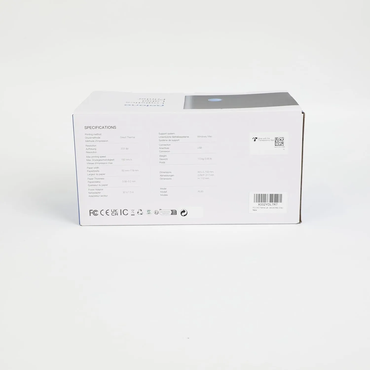 Shipping Label Printer, PL60 4X6 Label Printer for Shipping Packages, Direct Thermal Printer, Compatible with Windows, Mac, Linux, Widely Use for Shopify, Ebay, Amazon, UPS, Fedex, Etsy, Purple