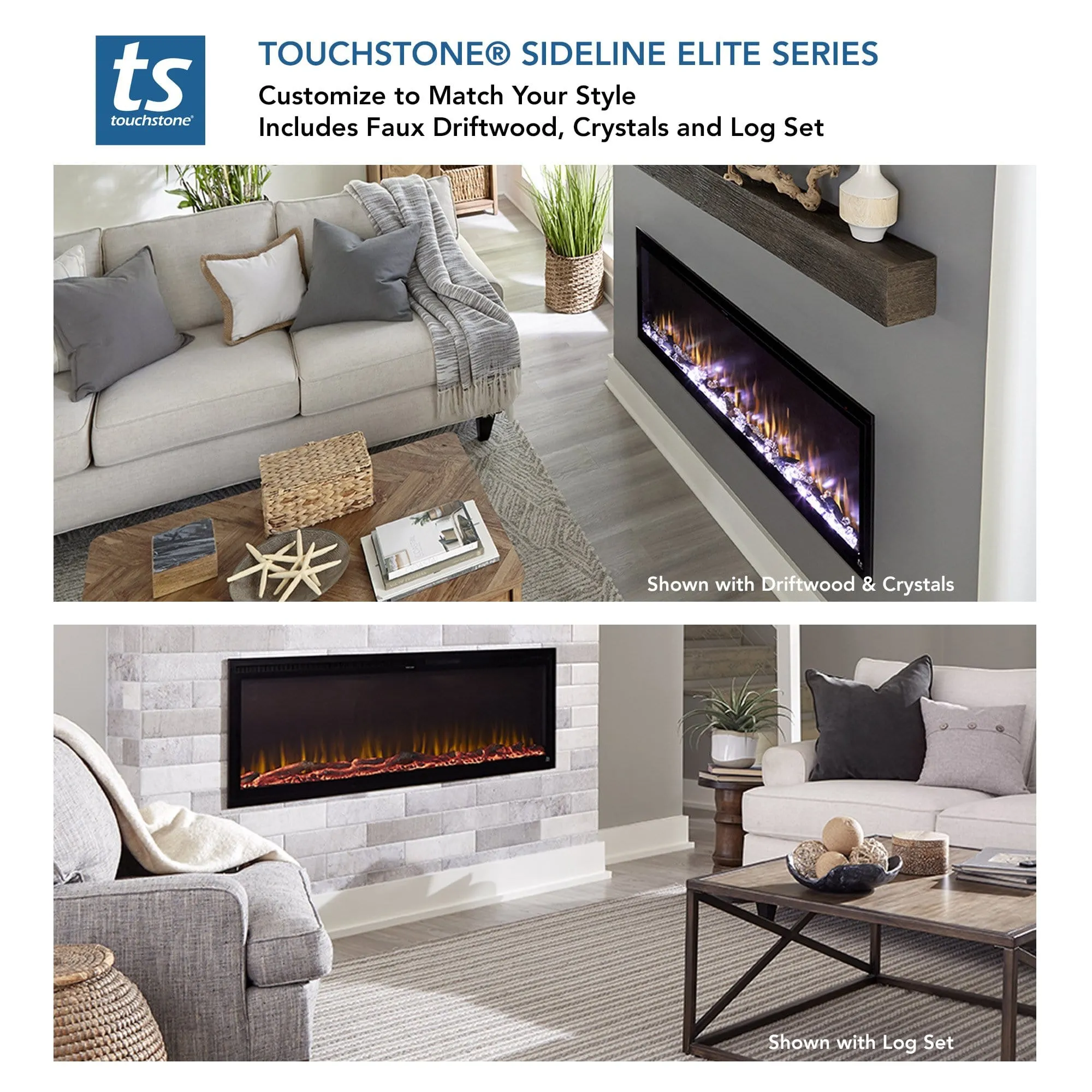 Sideline Elite 50 Inch Recessed Smart Electric Fireplace 80036