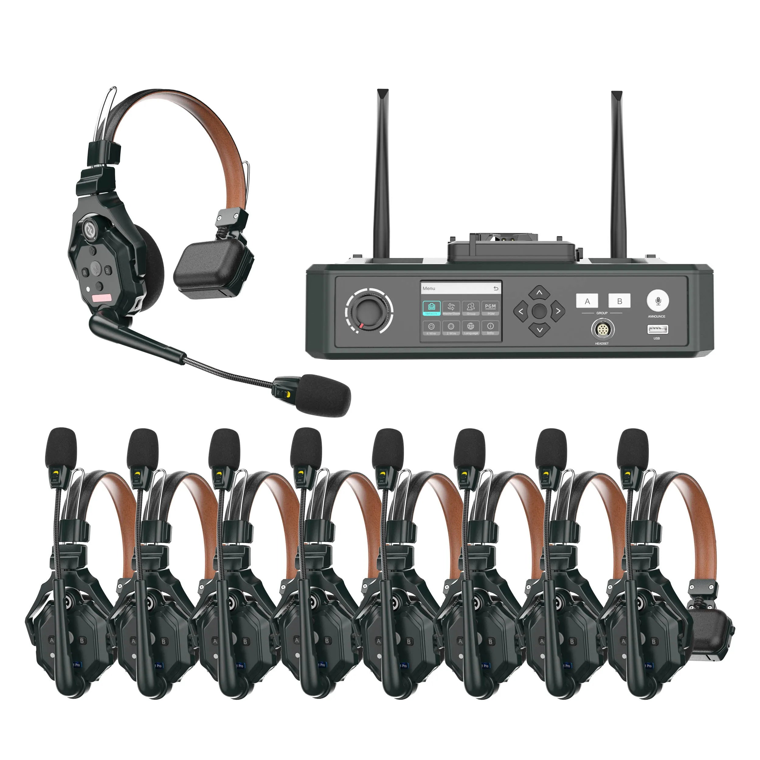 Solidcom C1 Pro-HUB8S Wireless Intercom System with 9 Noise-Cancelling Headsets (SPECIAL ORDER)