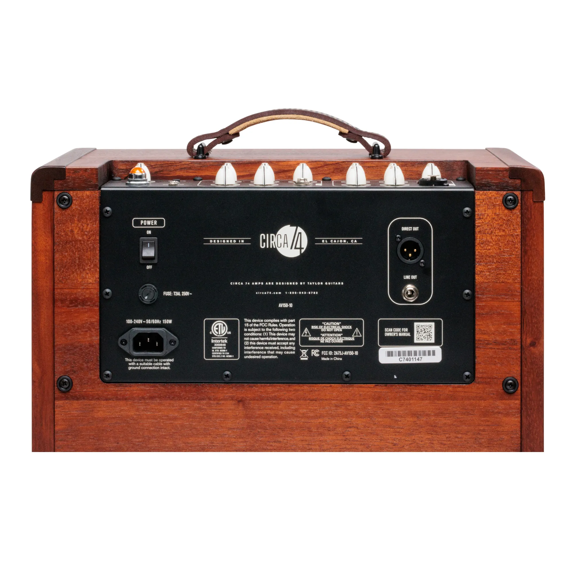 Taylor Circa 74 Acoustic Guitar/Vocal 1x10 Full-Range Combo Amplifier, Mahogany