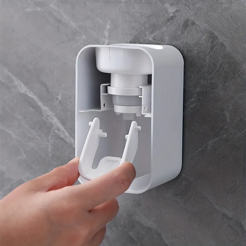 Toothpaste Dispenser Wall Mount for Bathroom Automatic Toothpaste Squeezer (Grey.Black.White)