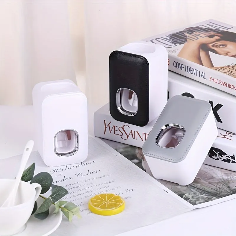 Toothpaste Dispenser Wall Mount for Bathroom Automatic Toothpaste Squeezer (Grey.Black.White)