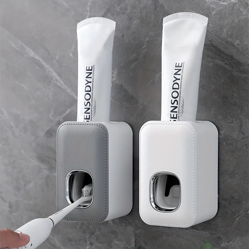 Toothpaste Dispenser Wall Mount for Bathroom Automatic Toothpaste Squeezer (Grey.Black.White)