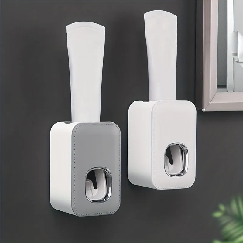 Toothpaste Dispenser Wall Mount for Bathroom Automatic Toothpaste Squeezer (Grey.Black.White)