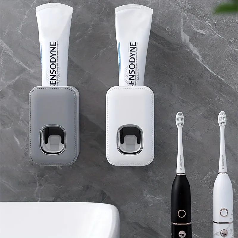 Toothpaste Dispenser Wall Mount for Bathroom Automatic Toothpaste Squeezer (Grey.Black.White)