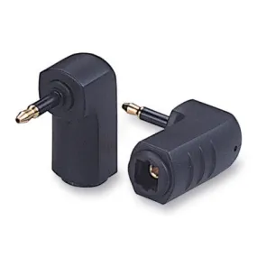Toslink Right Angle 1/8" Mini Plug Adapter to Toslink Optical  - Fits Apple® Products - EACH