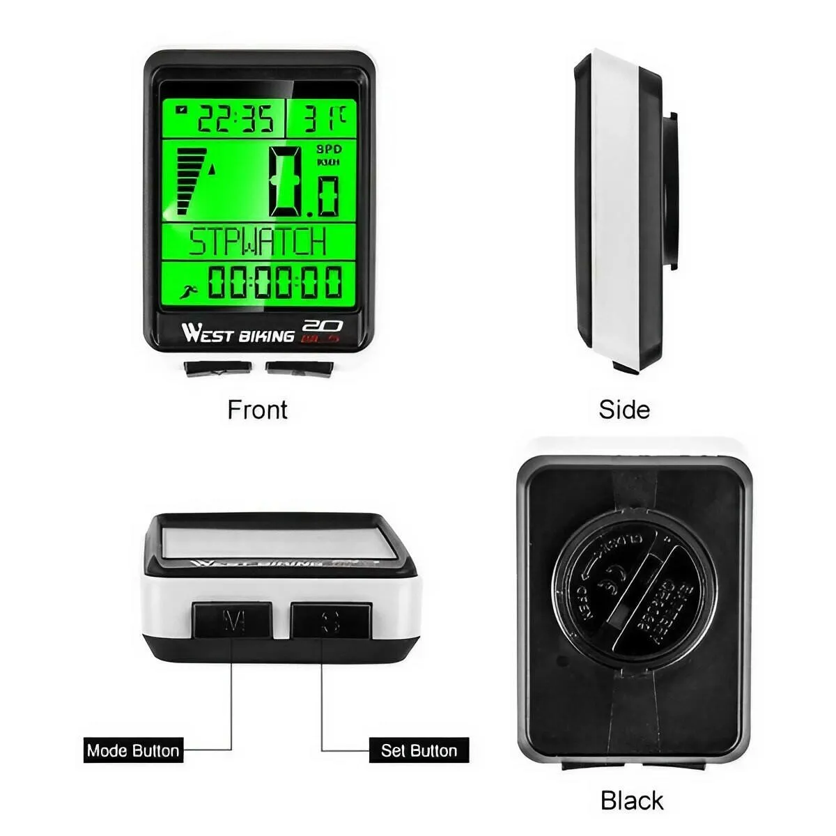 Waterproof Wireless Cycling Bike Computer Multifunction LCD Bicycle Speedometer 5 Language Odometer