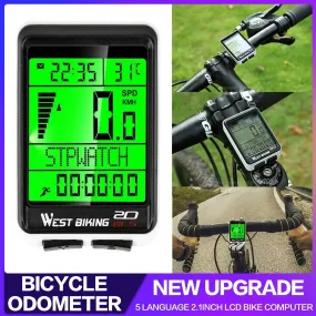 Waterproof Wireless Cycling Bike Computer Multifunction LCD Bicycle Speedometer 5 Language Odometer
