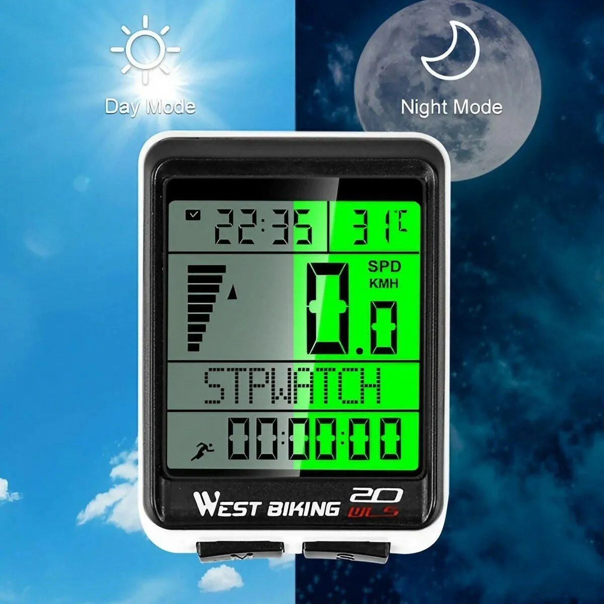 Waterproof Wireless Cycling Bike Computer Multifunction LCD Bicycle Speedometer 5 Language Odometer