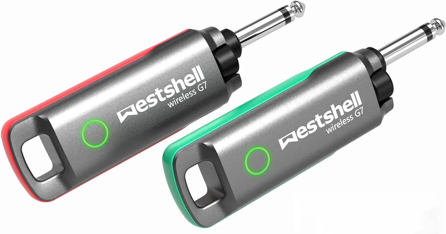 Westshell 1 Key to Switch Wireless Guitar System Wireless Guitar Transmitter Receiver for Electronic Instrument Guitar Amp Digital Electric Acoustic Bass Guitar Accessories