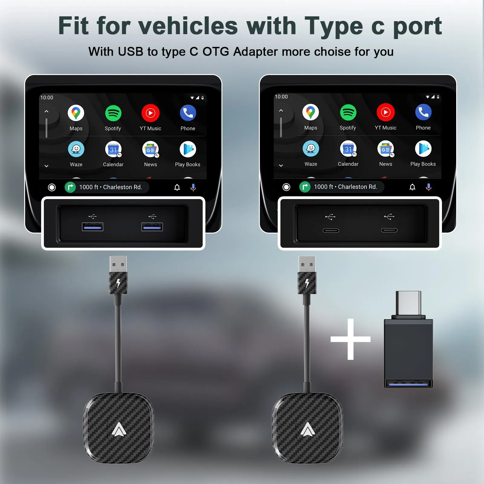 Wireless Adapter Compatible For CarPlay Android Auto 2.4Ghz 5GHZ