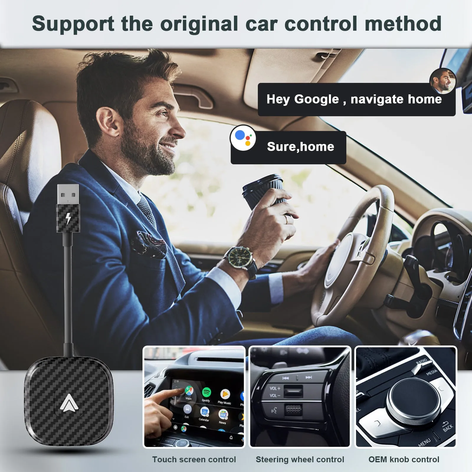 Wireless Adapter Compatible For CarPlay Android Auto 2.4Ghz 5GHZ