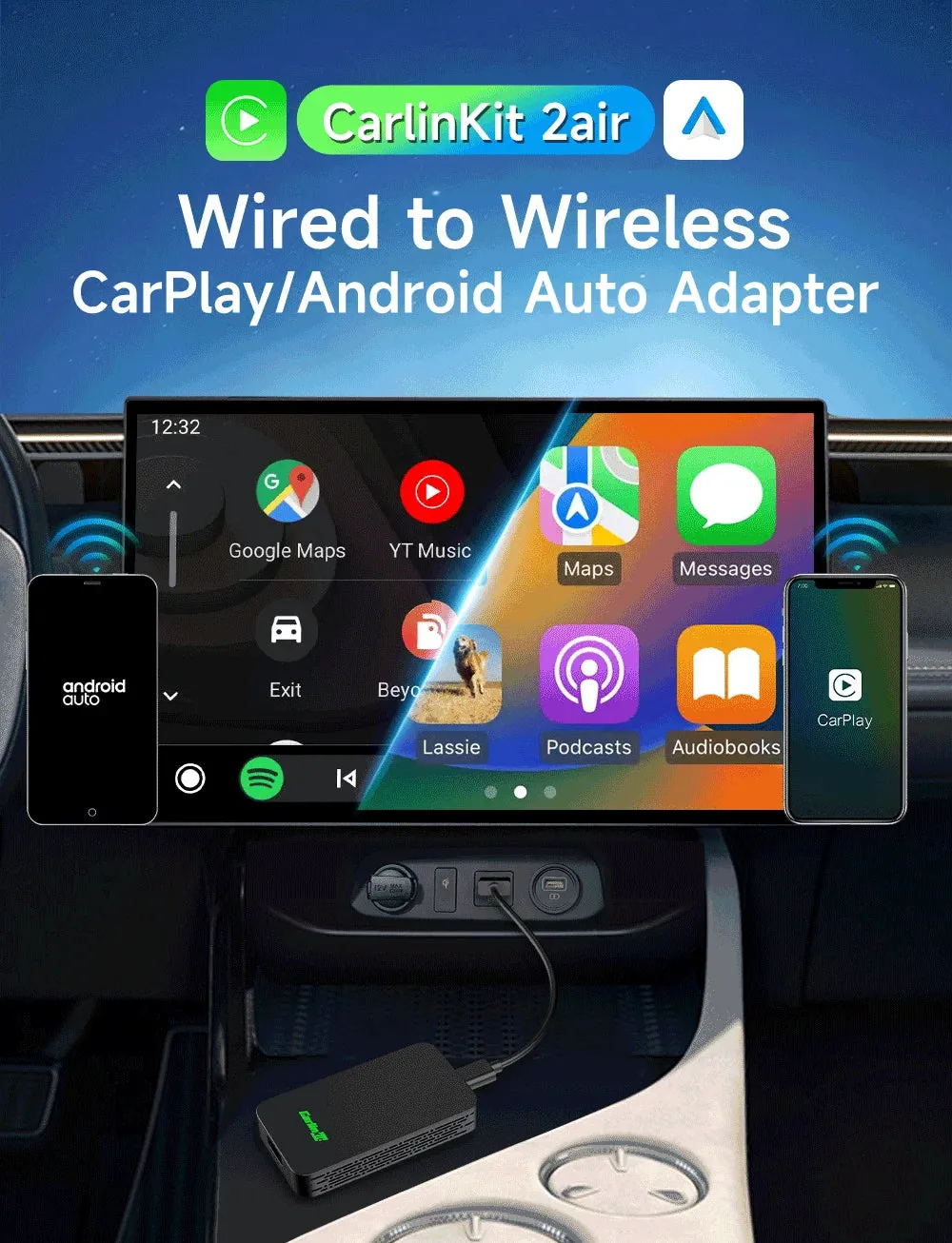 Wireless CarPlay & Android Auto Adapter for Maserati 2017-2023