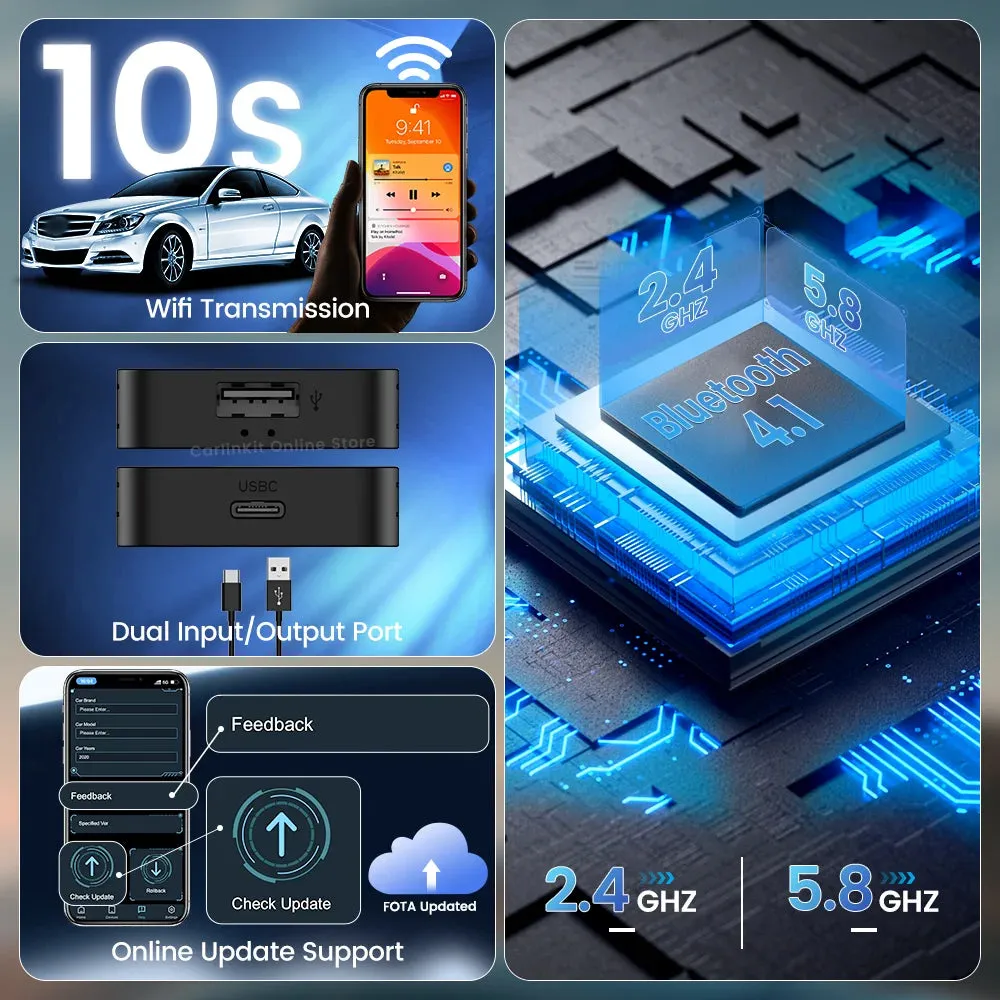 Wireless CarPlay & Android Auto Adapter for Maserati 2017-2023