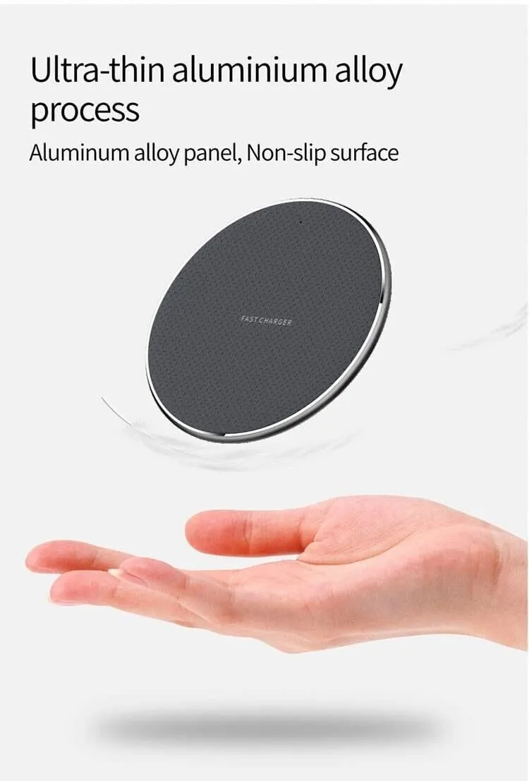 Wireless Charger | Fast Charging Pad with LED Indicators | 15W Qi-Compatible